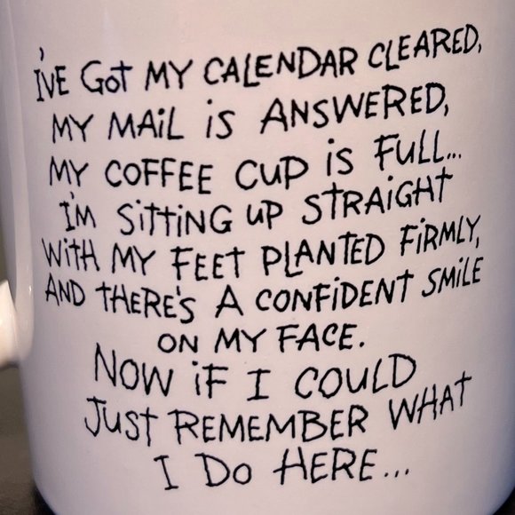 Vintage HALLMARK Humorous Office Worker Ceramic Coffee Mug ~ What Do I Do Here? - Picture 2 of 9